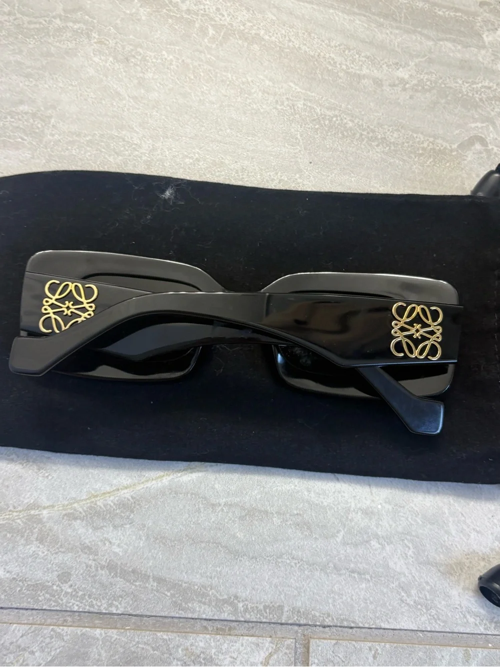 Loewe Black Rectangular Women's Sunglasses